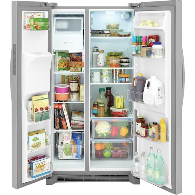Frigidaire 25.6-cu ft Side-by-Side Refrigerator with Ice Maker (Fingerprint Resistant Stainless Steel) ENERGY STAR