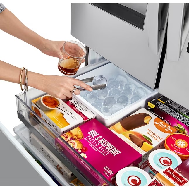 LG Craft Ice Smart WiFi Enabled 27.8-cu ft 4-Door Smart French Door Refrigerator with Dual Ice Maker (Fingerprint Resistant) ENERGY STAR