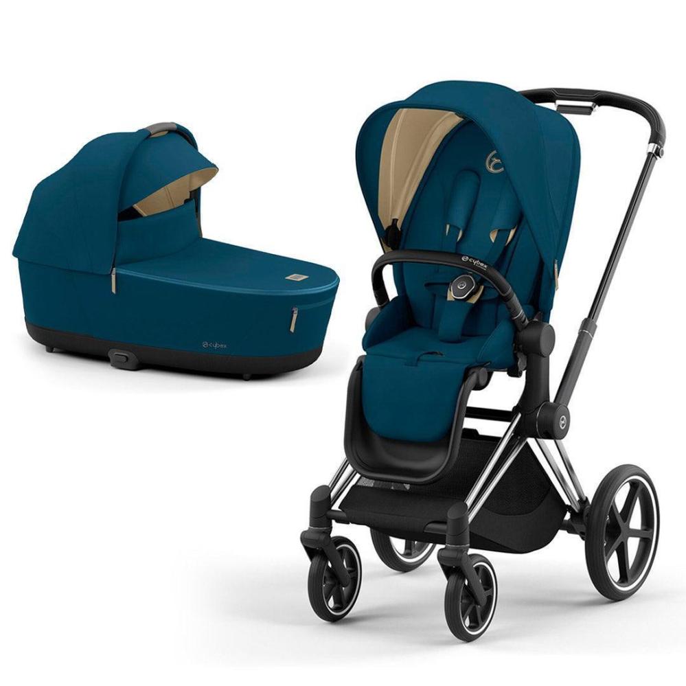Cybex Priam V4 stroller set mountain blue, frame chrome black