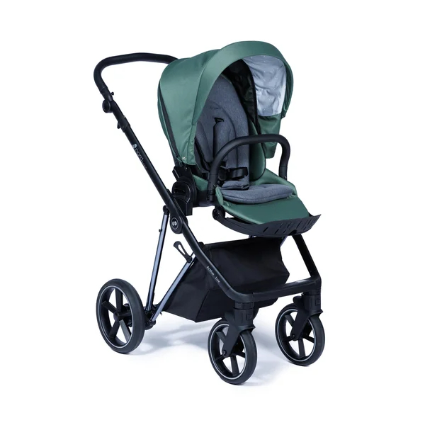 Nordbaby Active Lux stroller set jungle green, chrome frame