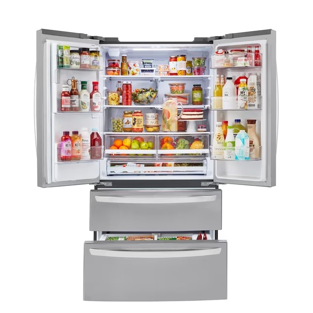LG Craft Ice Smart WiFi Enabled 27.8-cu ft 4-Door Smart French Door Refrigerator with Dual Ice Maker (Fingerprint Resistant) ENERGY STAR