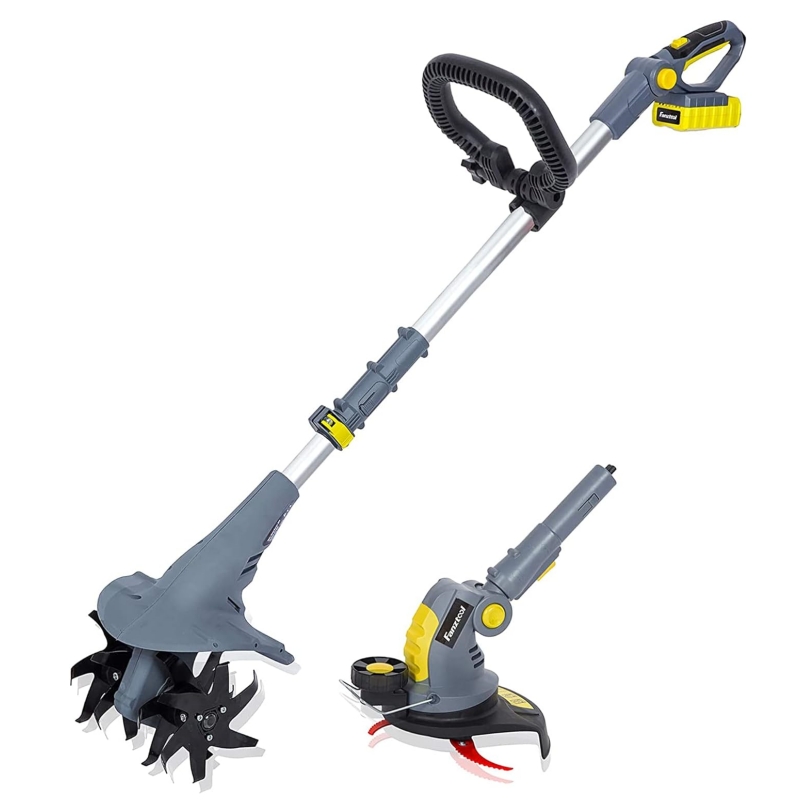 FANZTOOL 20 V Motor Hoe, Mini Tiller, Garden Hoe, Cultivator, 20 cm Working Width and Powerful 2.5 Ah Li-ion