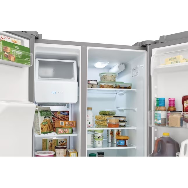 Frigidaire 25.6-cu ft Side-by-Side Refrigerator with Ice Maker (Fingerprint Resistant Stainless Steel) ENERGY STAR