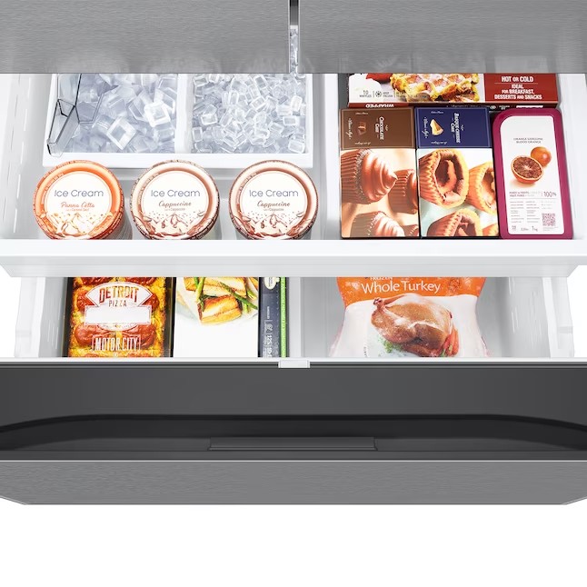 Samsung Mega Capacity 31.5-cu ft Smart French Door Refrigerator with Dual Ice Maker (Fingerprint Resistant Stainless Steel) ENERGY STAR