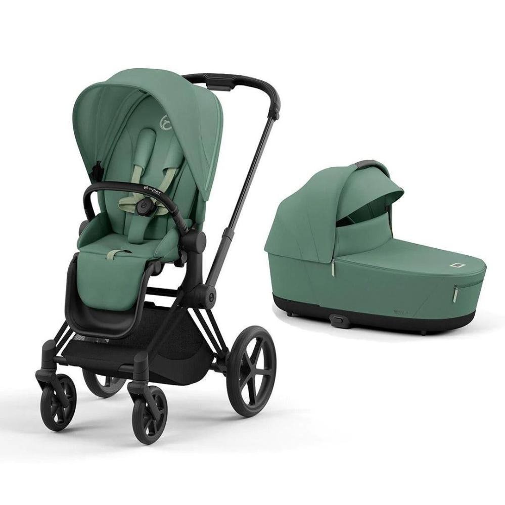 Cybex Priam V4 stroller set leaf green with matte black frame