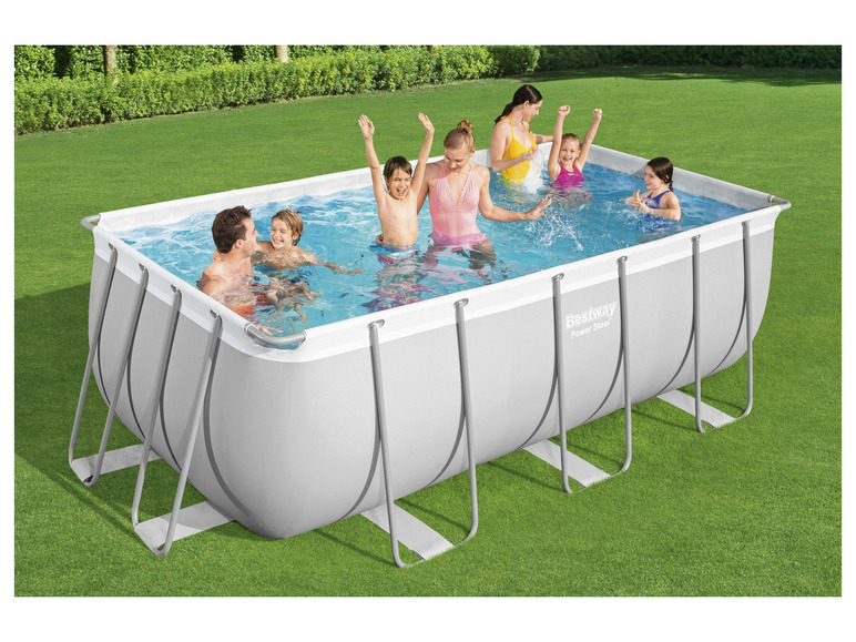 Bestway Power Steel™ Frame Pool-Set mit Filterpumpe, ca. L 412 x B 201 x L 122 cm