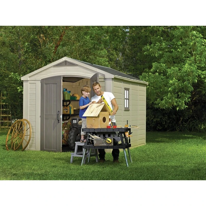 Factor 8 ft wide x 11 ft deep resin storage shed
