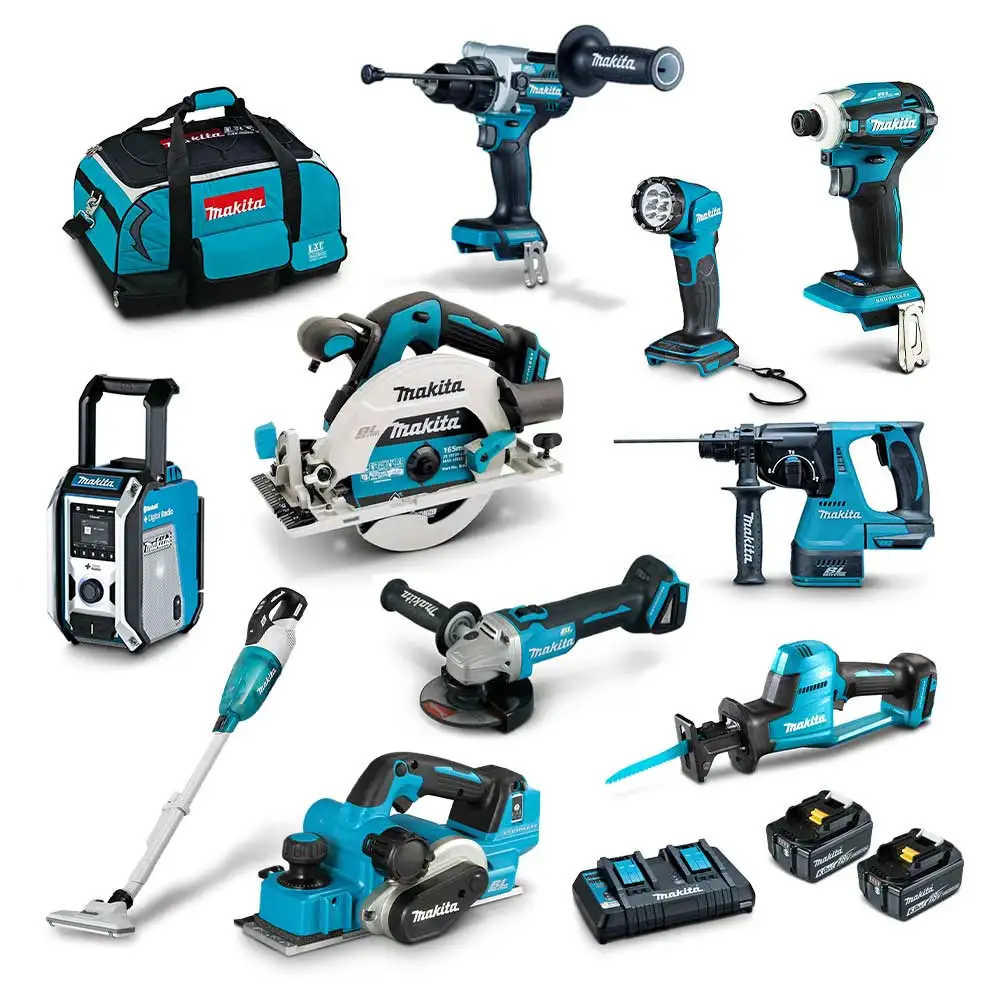 Makita 18V Brushless 10 Pieces 2 X 6.0AH Combo Kit DLX1054GX1