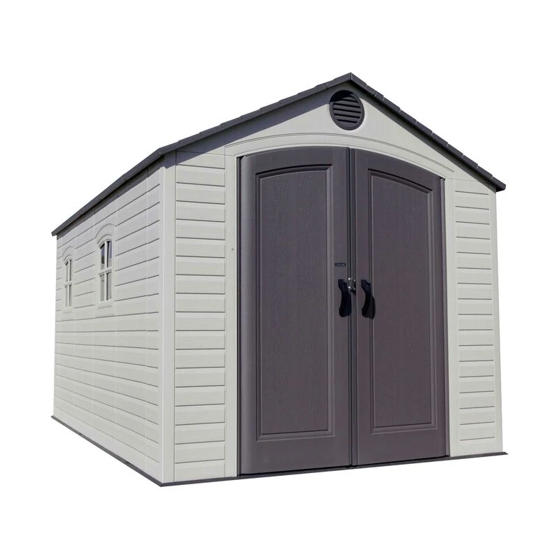 8' wide x 12.5' deep plastic storage shed