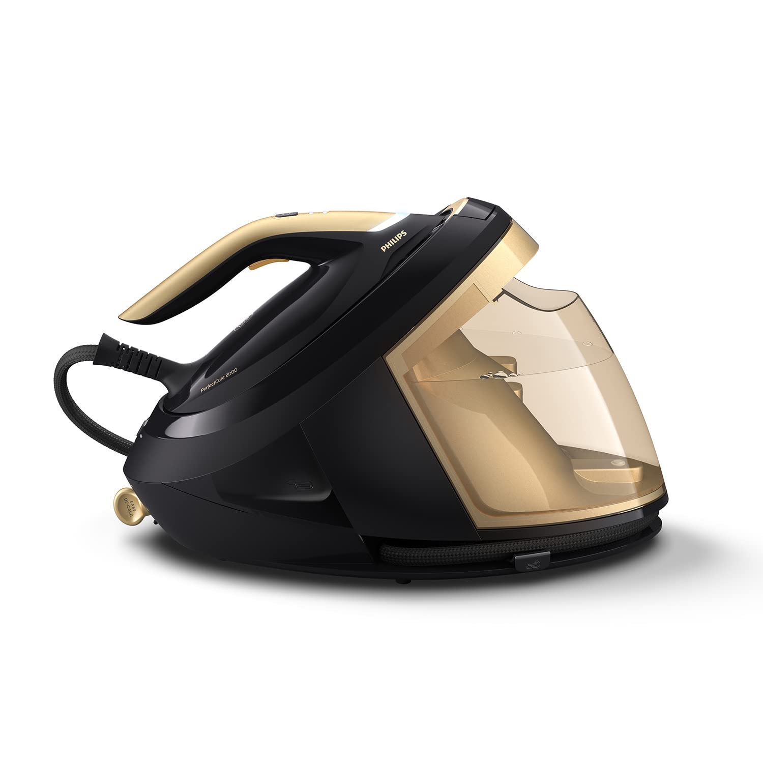 Philips PerfectCare Series 8000 Steam Generator - 2700W, 700g, 8.5 bar pressure, OptimalTEMP Technology, 1.8 L tank, Black/Gold (PSG8140/80)