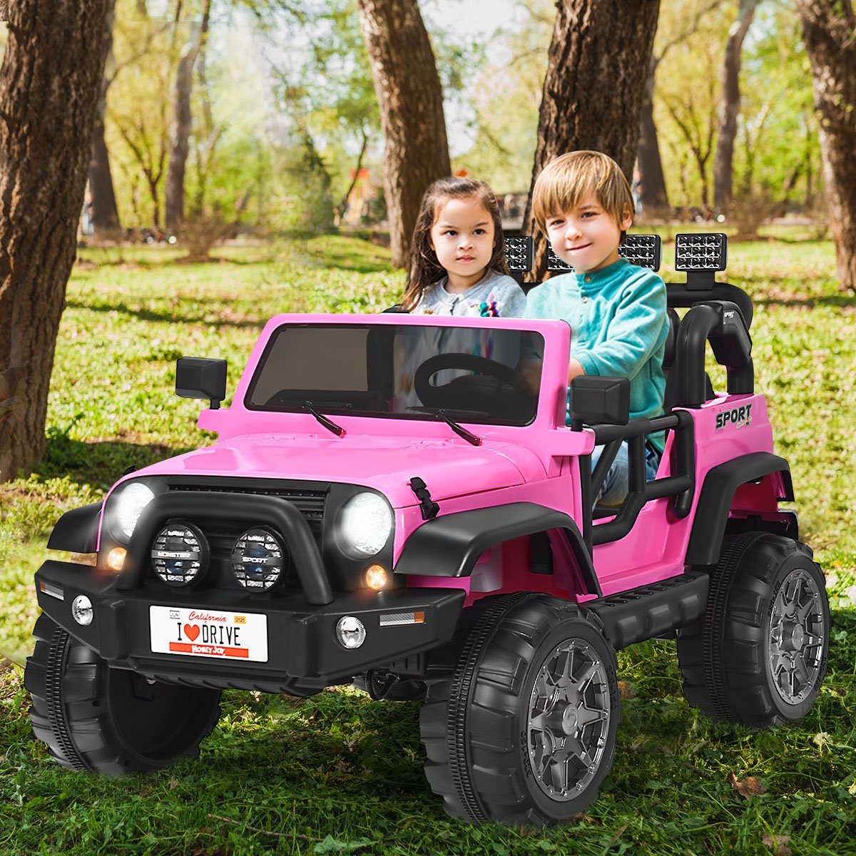 Elektroauto Jeep 2 Sitzer mit 3 Geschwindigkeiten rosa