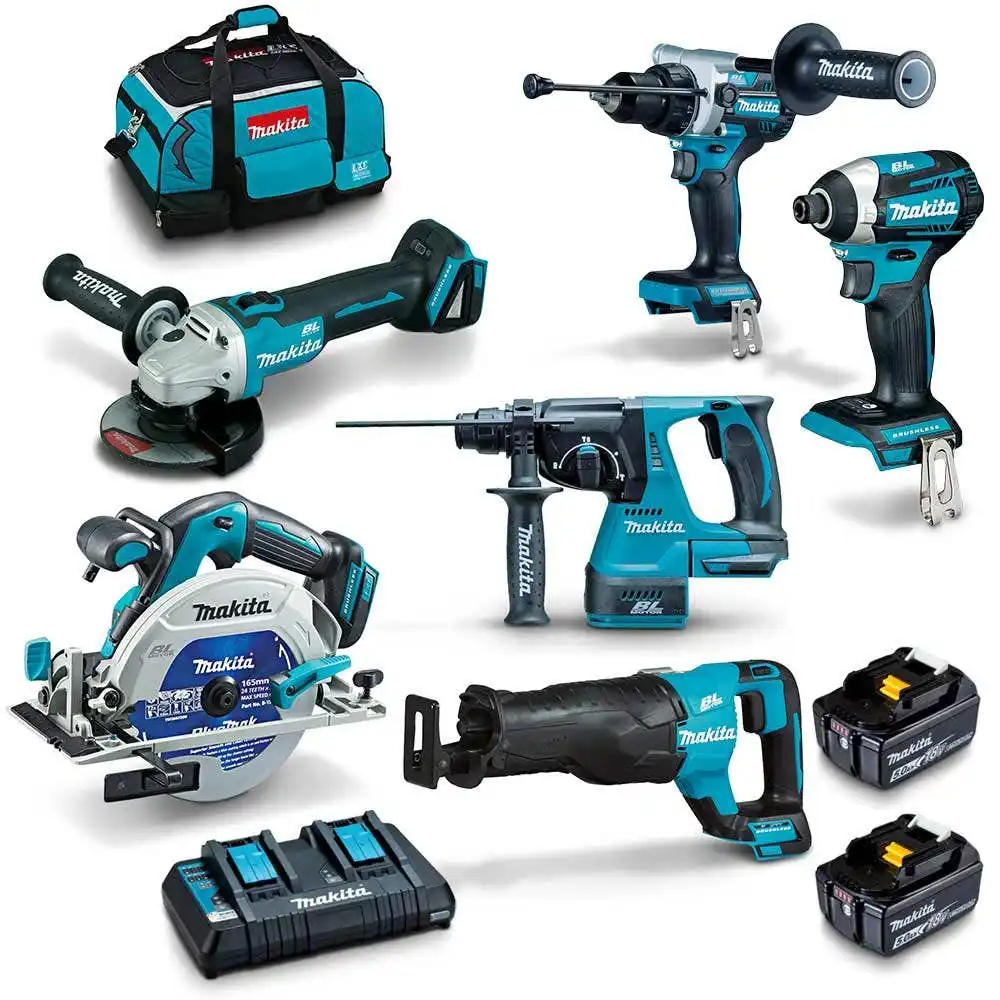 Makita 18V Brushless 6-Piece Set 2 X 5.0AH Combination Kit DLX6109TX1