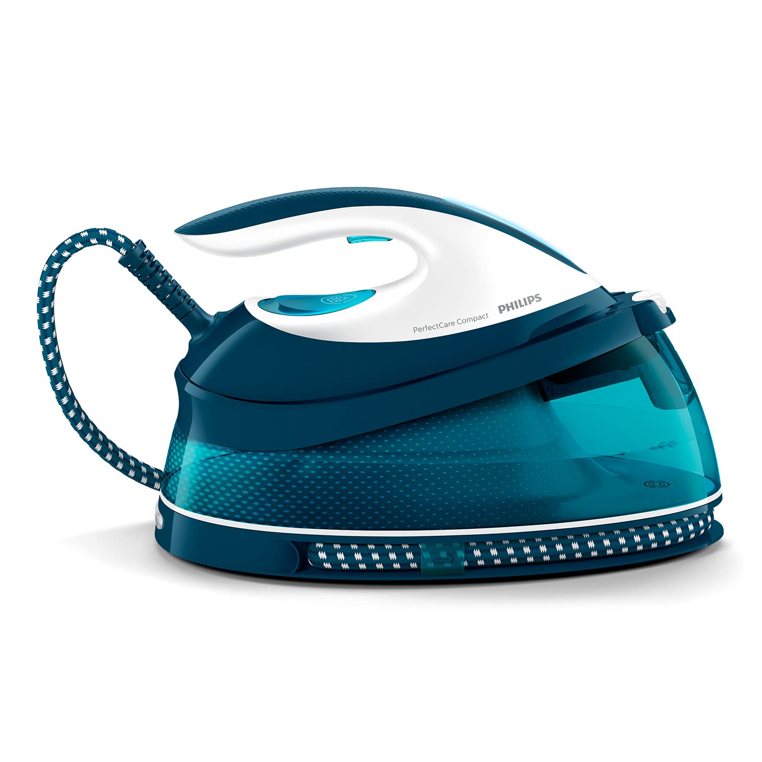 Philips PerfectCare Compact Plus Steam Generator - 2400W, 400g, 6.5 bar pressure, OptimalTEMP technology, 1.5 L tank, Blue/White (GC7844/20)