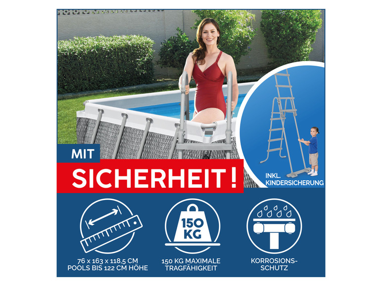 Bestway Power Steel™ Frame Pool Komplett-Set mit Filterpumpe, ca. L 412 x B 201 x L 122 cm