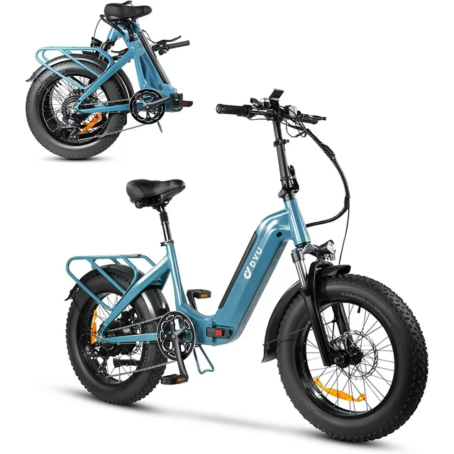 DYU 20 4.0 Fat Tire Electric Bike for Adults, 500W 48V 14AH, LG Battery, Shimano 7-Speed, Foldable E Bike