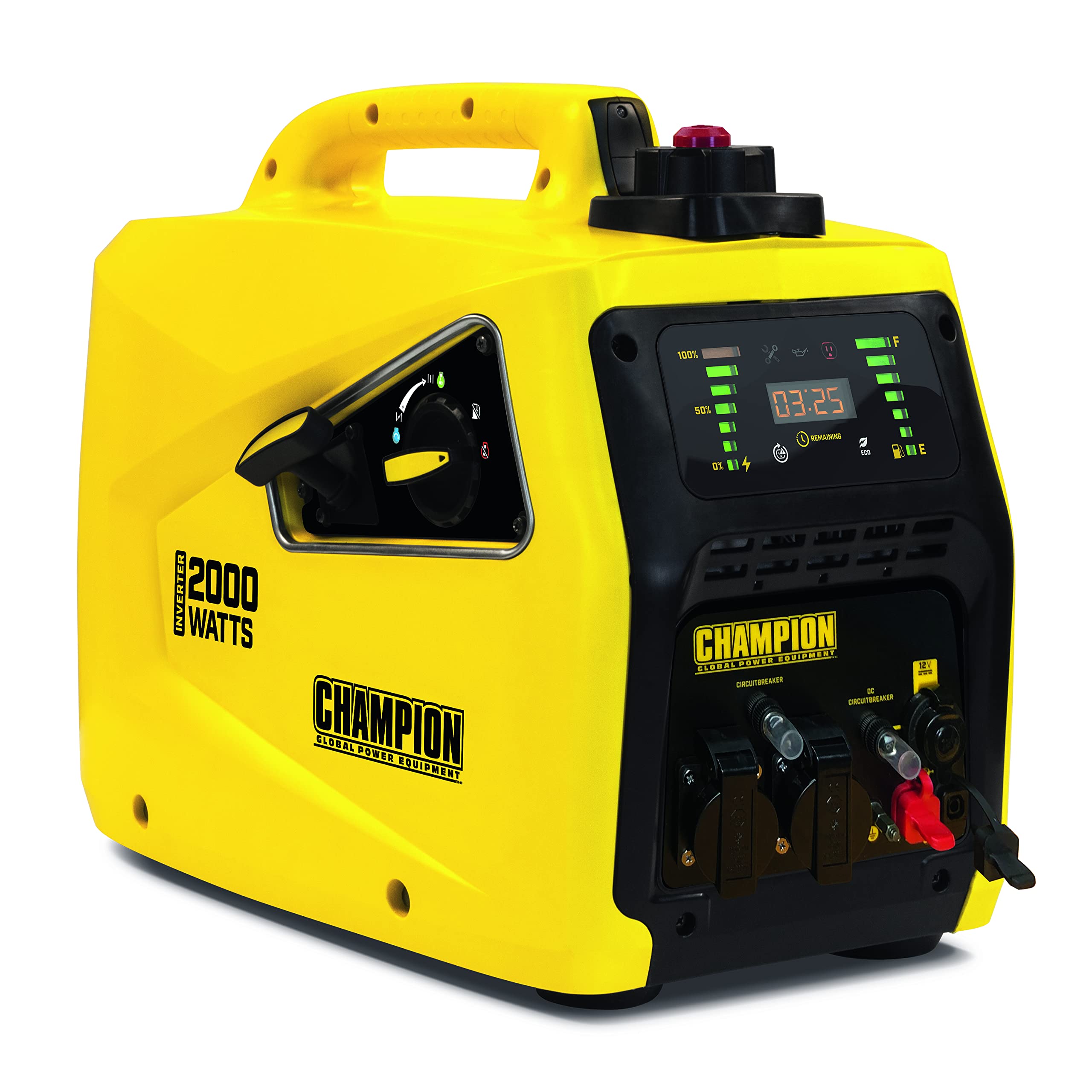 Champion Power Equipment 8200i-EU Petrol Power Converter (2000 Watt, Portable Inverter, Generator with LED Display, 80 cm Motor, Running Time up to 11 Hours, Extremely Quiet)