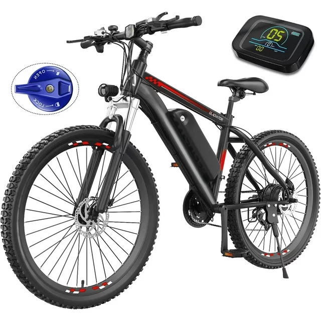 Funcid Electric Bike, Electric Bike for Adults 27.5 EBike 500W Adult Electric Bicycle, 19.8MPH Electric Mountain Bike, 48V 10.4Ah Battery, Lockable Suspension Fork, Shimano 21 Speed, LCD Display