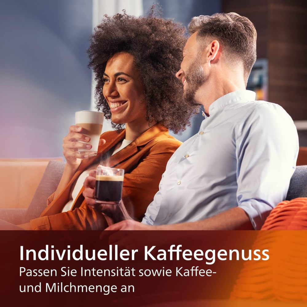 Philips Series 5400 Kaffeevollautomat – LatteGo Milchsystem, 12 Kaffeespezialitten, Intuitives Display, 4 Benutzerprofile, Chrom