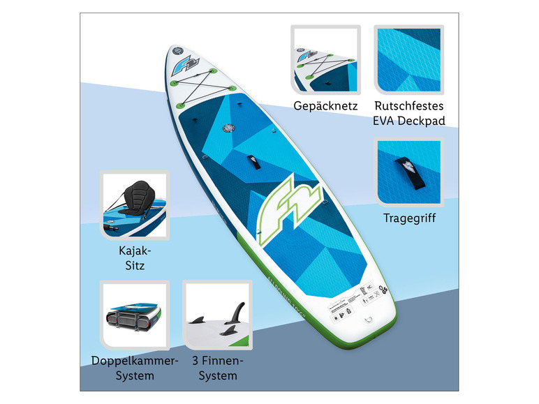 F2 SUP-Board »Allround 10'6''«, mit Doppelkammer-System