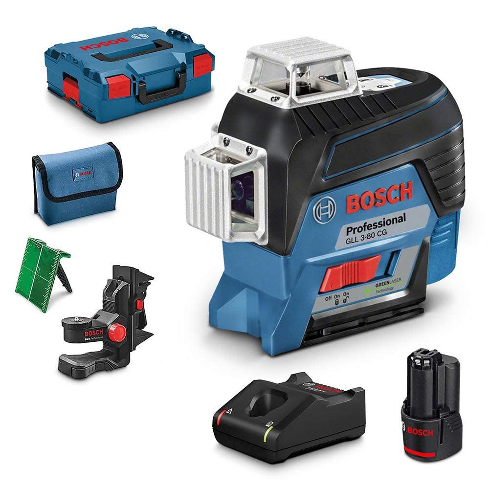 BOSCH 12V 3x360° Green Multi-Line Laser Level Kit 06159940R1