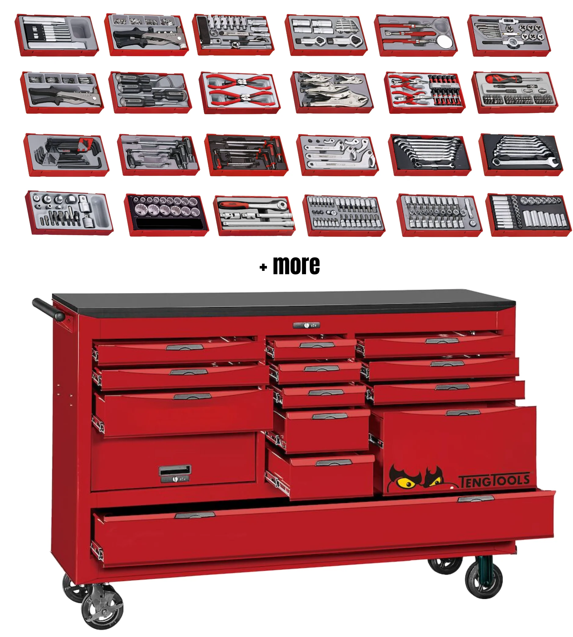 Teng Tools 665-Piece 67 Wide Juggernaut SAE Tool Kit - TCW813UNBK-SAE