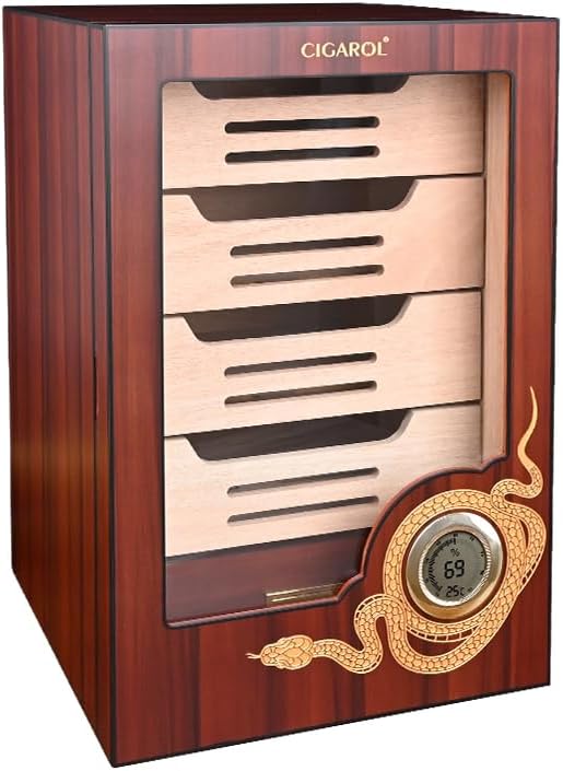 Cigar Humidor Cabinet for 150 Cigars with Spanish Cedar Lining, Tight-Seal Magnetic Door,