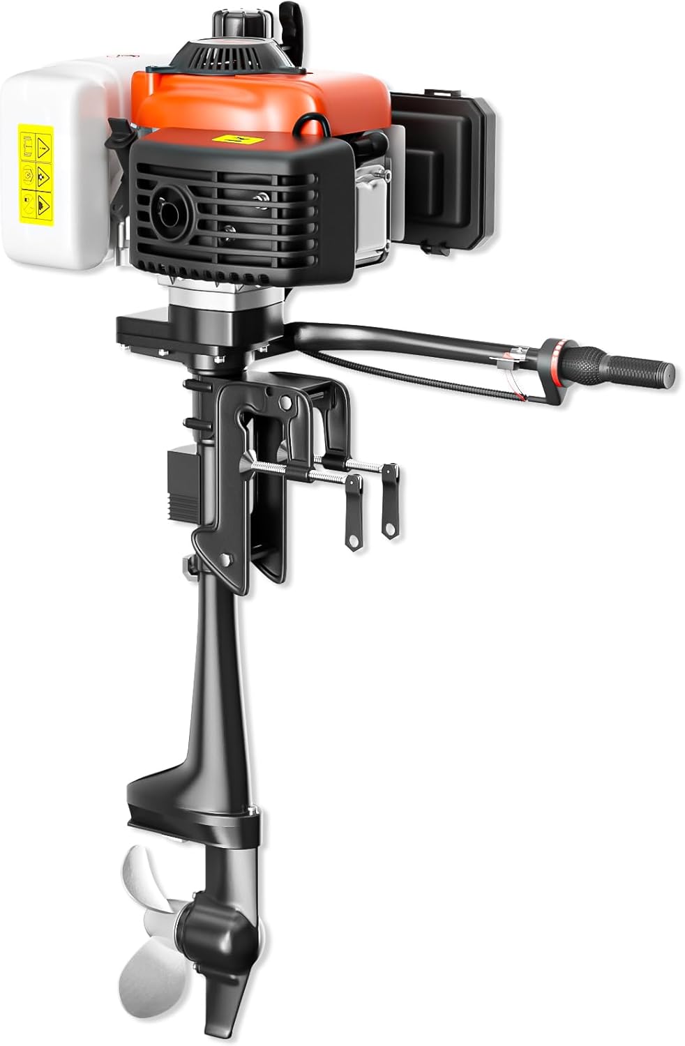 4HP 4 Stroke Outboard Motor Boat Engine, Heavy Duty 55CC Boat Motor with Air Cooling CDI System