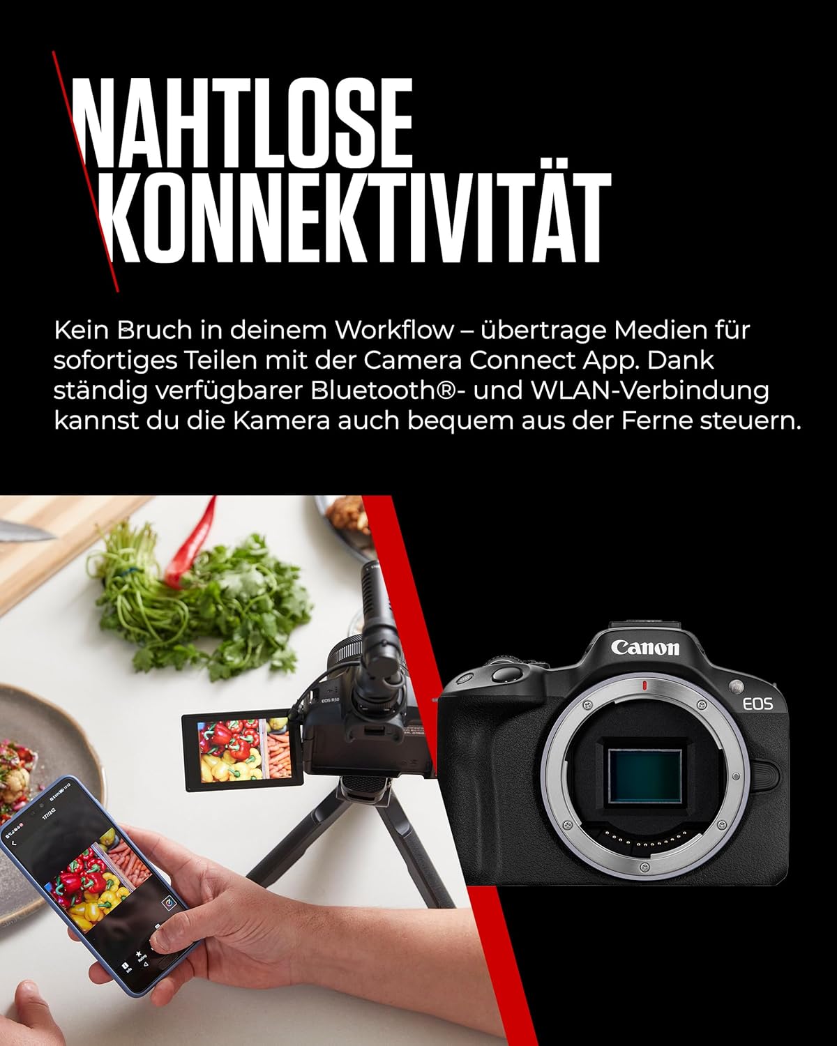 Canon EOS R50 Systemkamera + RF-S 18-45mm is STM Objektiv - Spiegellose Kamera Digitalkamera mit Autofokus