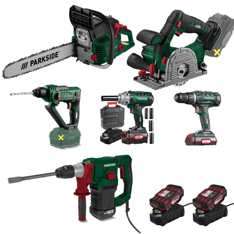 Parkside Power Tools Set 8pcs