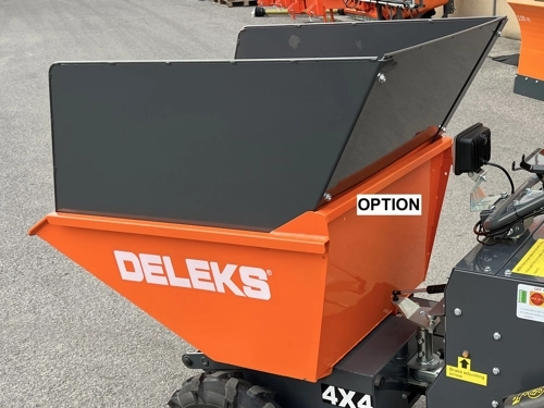 DELEKS®XE-4WDHG Electrified 4x4 Minidumper, 2 electric motors 800W/48V, hydraulic tipping, dumper body, operator platform, load 400kg, turf tires.