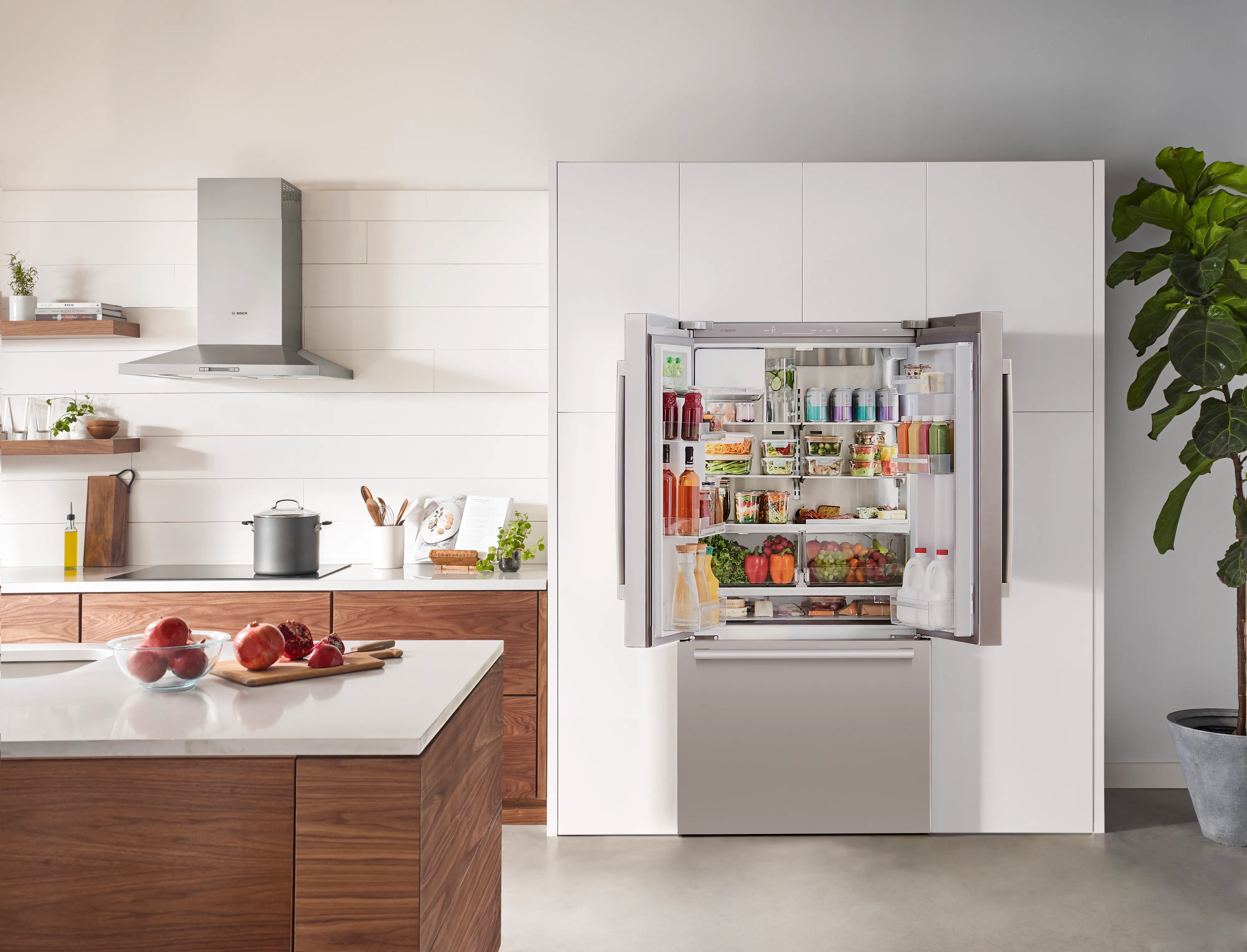 Bosch B36CD50SNS 500 Series French Door Bottom Mount Refrigerator 36'' Stainless steel (with anti-fingerprint), Total No Frost