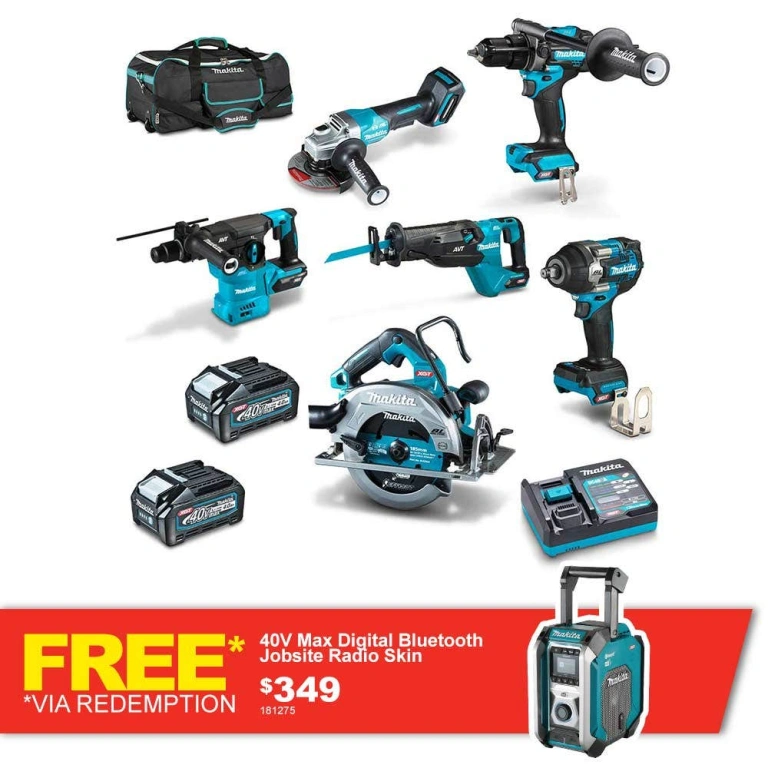 MAKITA 40V Max XGT 6 Piece 2 x 4.0Ah Combo Kit DK0191G601