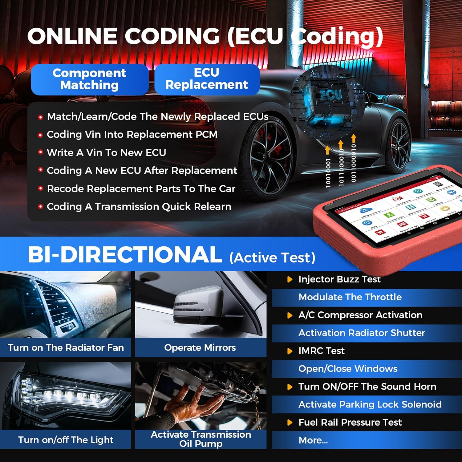 Launch X431 V+ 5.0 Scan Tool with CANFD 2025 Connector, 37 Reset and OE Level Diagnostics