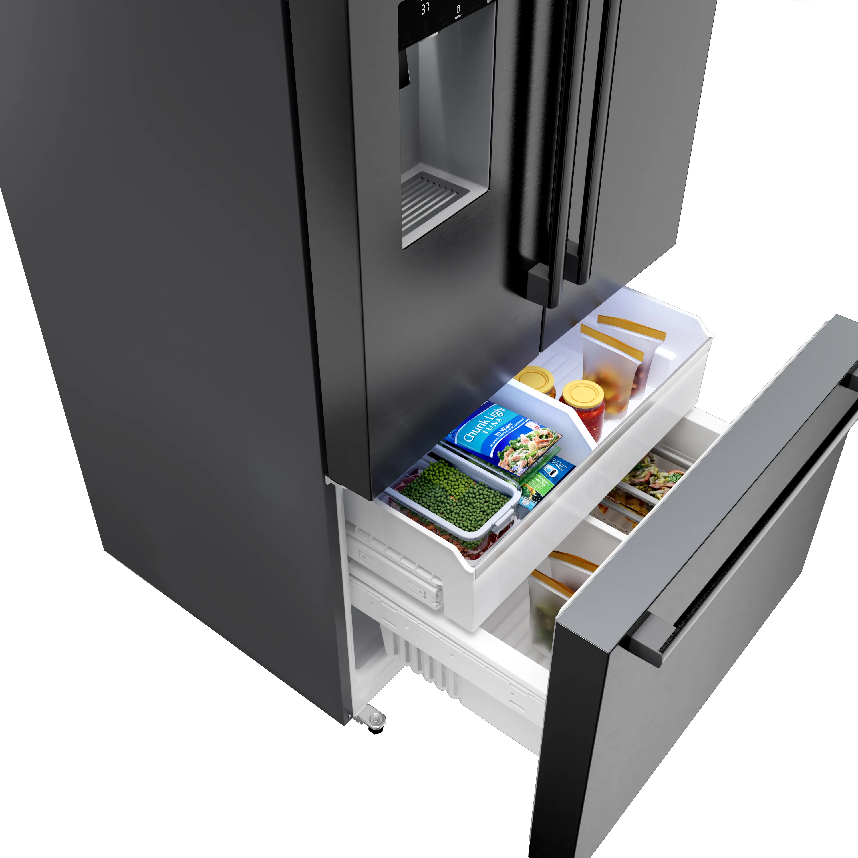 Bosch  B36FD52SNB 500 Series French Door Bottom Mount Refrigerator 36'' Black Stainless Steel, Total No Frost