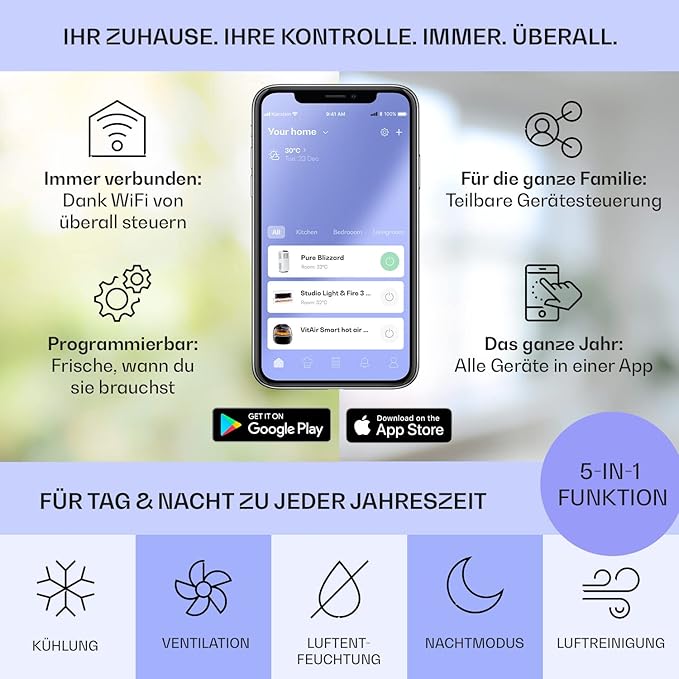 Klarstein portable air conditioner with exhaust pipe, 5-in-1 air conditioner（white）