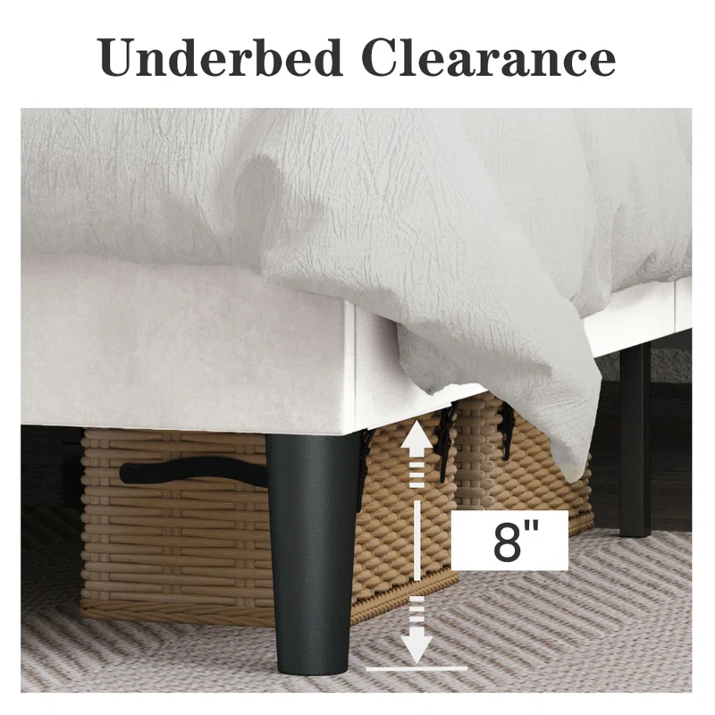 Candler Upholstered Wingback Bed