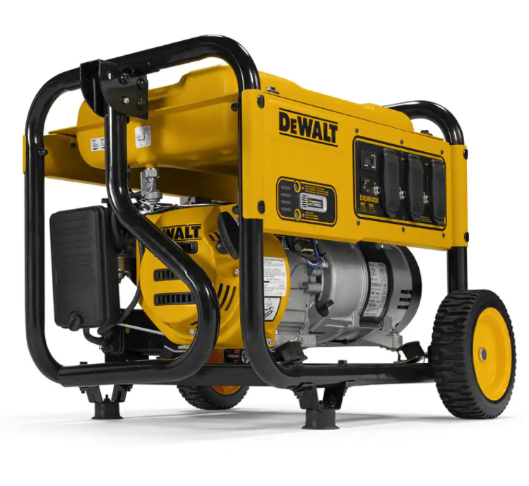 DEWALT 6500-Watt Manual Start Gas-Powered Portable Generator with Idle Control, Covered Outlets and CO Protect