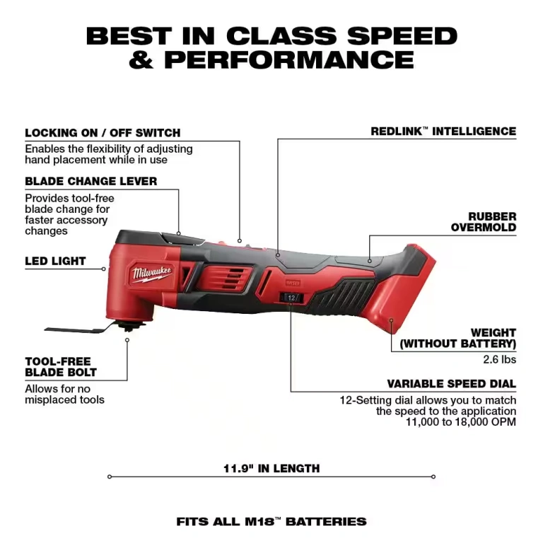 Milwaukee M18 18V Lithium-Ion Cordless Combo Tool Kit (7-Tool) with Two 3.0 Ah Batteries, Charger and Tool Bag