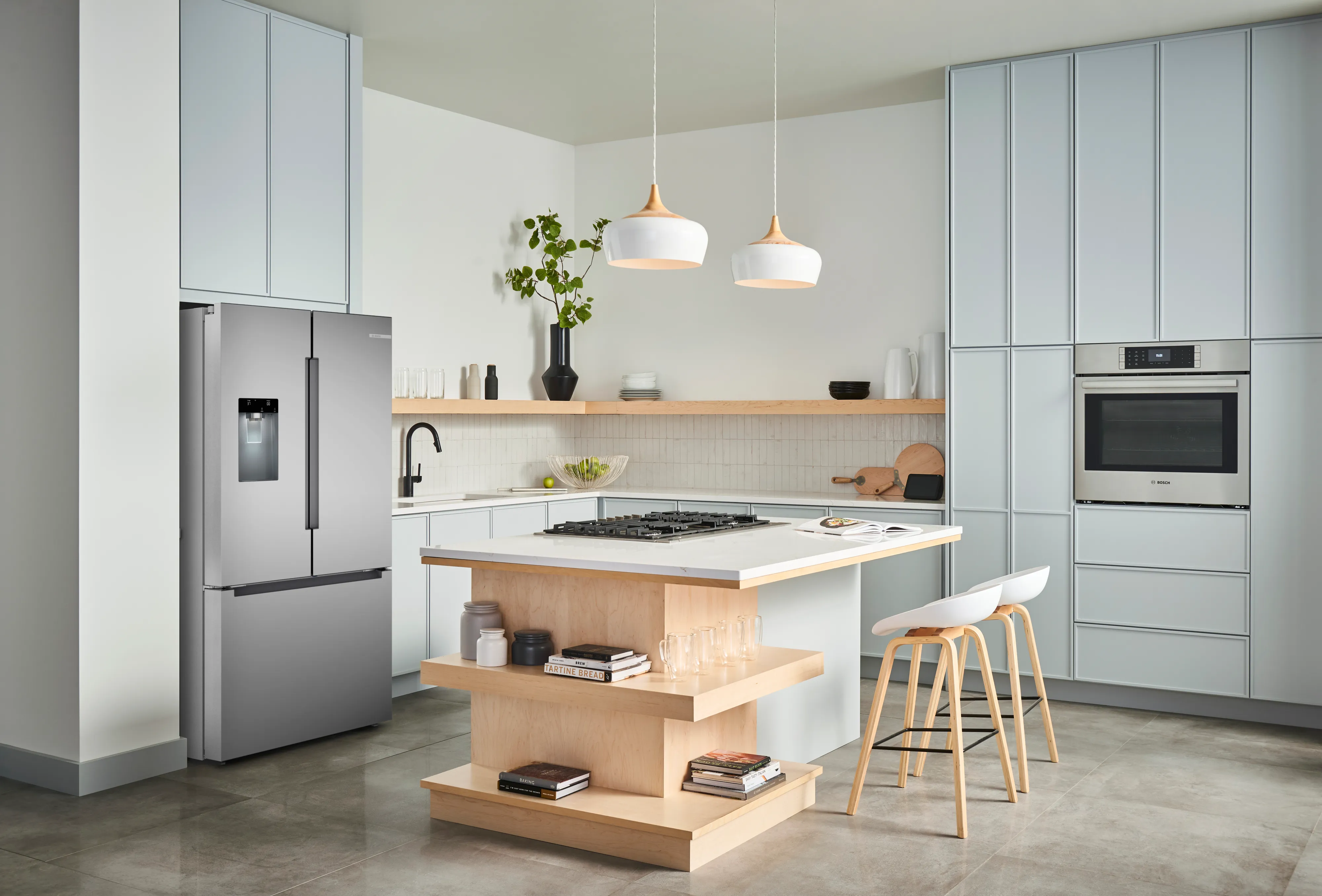 Bosch B36FD10ENS 100 Series French Door Bottom Mount Refrigerator 36'' Stainless steel (with anti-fingerprint), Total No Frost