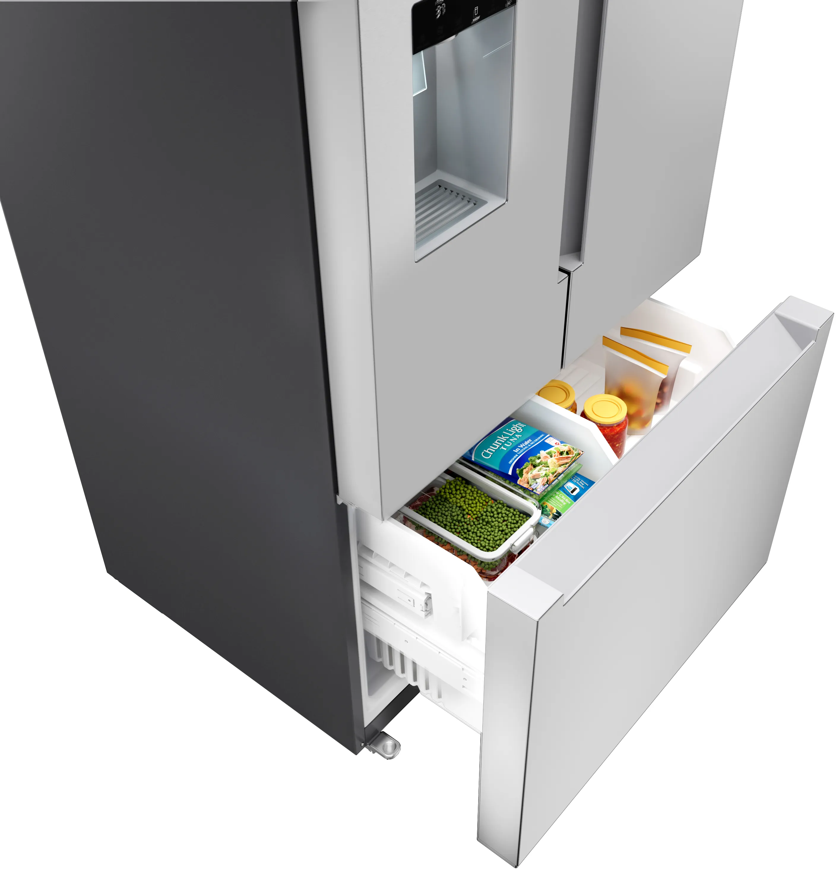 Bosch B36FD10ENS 100 Series French Door Bottom Mount Refrigerator 36'' Stainless steel (with anti-fingerprint), Total No Frost