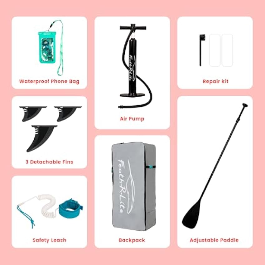 FunWater Inflatable Paddleboard Stand Up Paddle Board with Ultra-Light SUP Premium Accessories Non-Slip Comfort Deck for Youth＆Adults