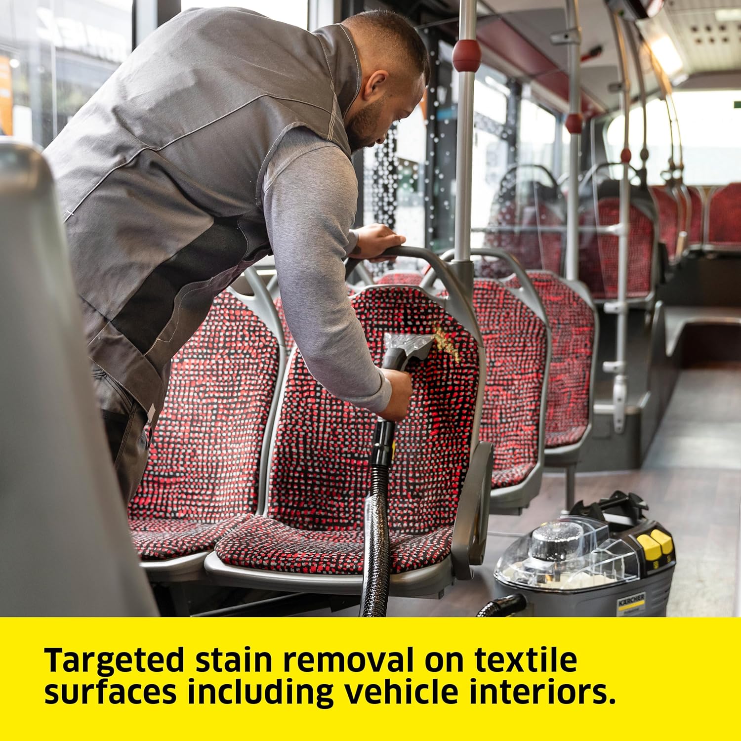 Kärcher Puzzi 8/1 C Commercial Carpet Extractor 12.5 PSI - Spot Cleaner, Stain Remover, Area Rugs, Car and Auto Detailing, Carpet and Upholstery Cleaner - Onboard Accessory Storage - 3.9 Gallon Tank