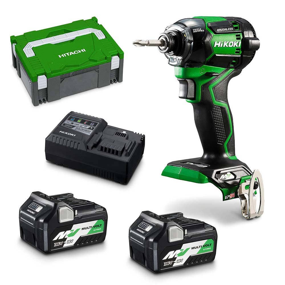 HiKOKI 36V Brushless 2 x 2.5Ah/5.0Ah Impact Driver Kit WH36DC(HRZ)