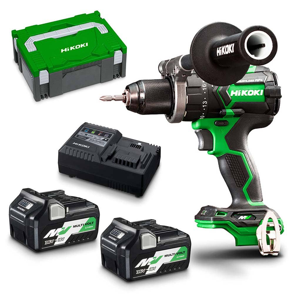HiKOKI 36V 2 x 2.5Ah 13mm Hammer Drill Kit DV36DC(HRZ)