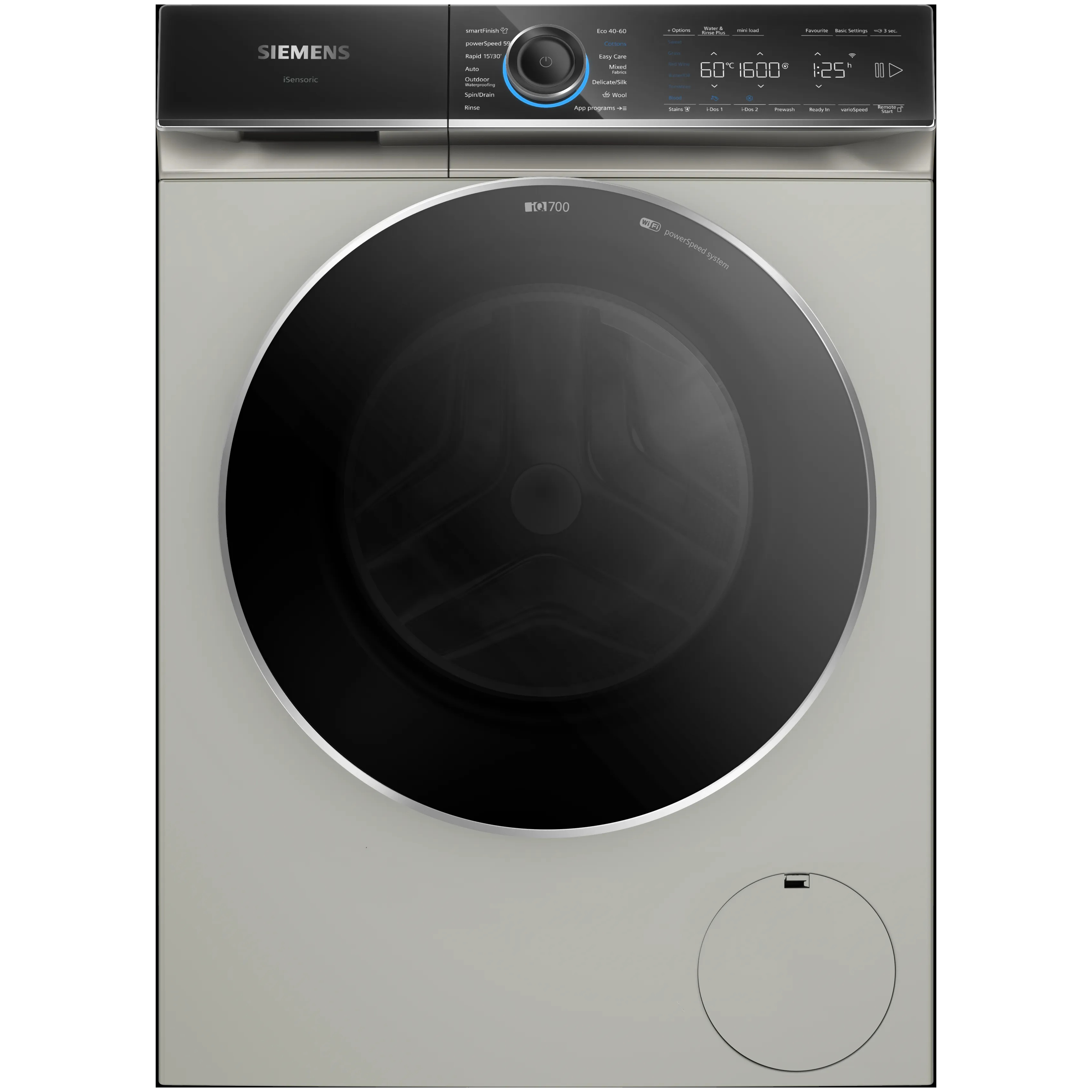 SIEMENS WG56B2ATGB IQ700 Washing machine, front loader 10 kg , Silver inox
