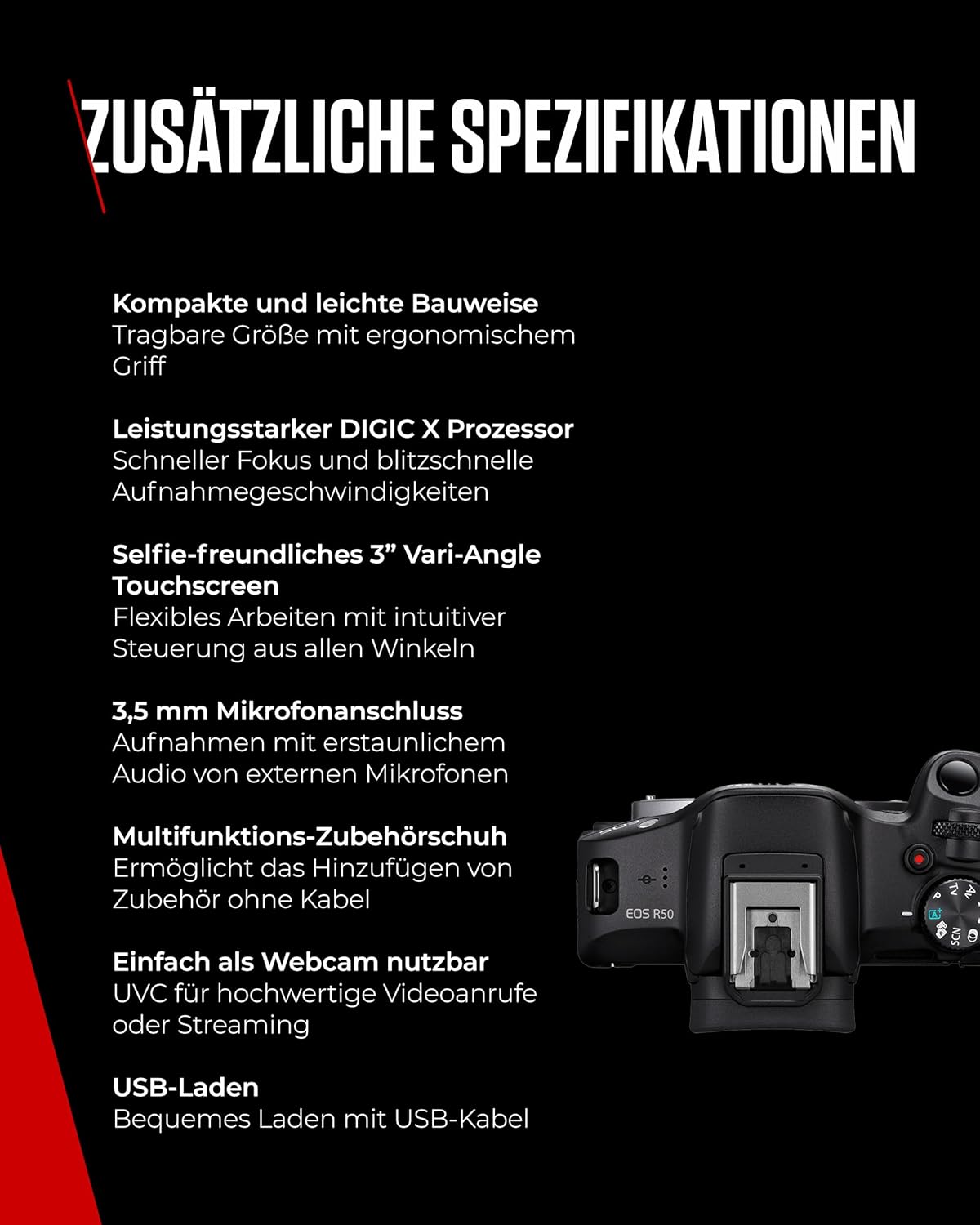 Canon EOS R50 Systemkamera + RF-S 18-45mm is STM Objektiv - Spiegellose Kamera Digitalkamera mit Autofokus
