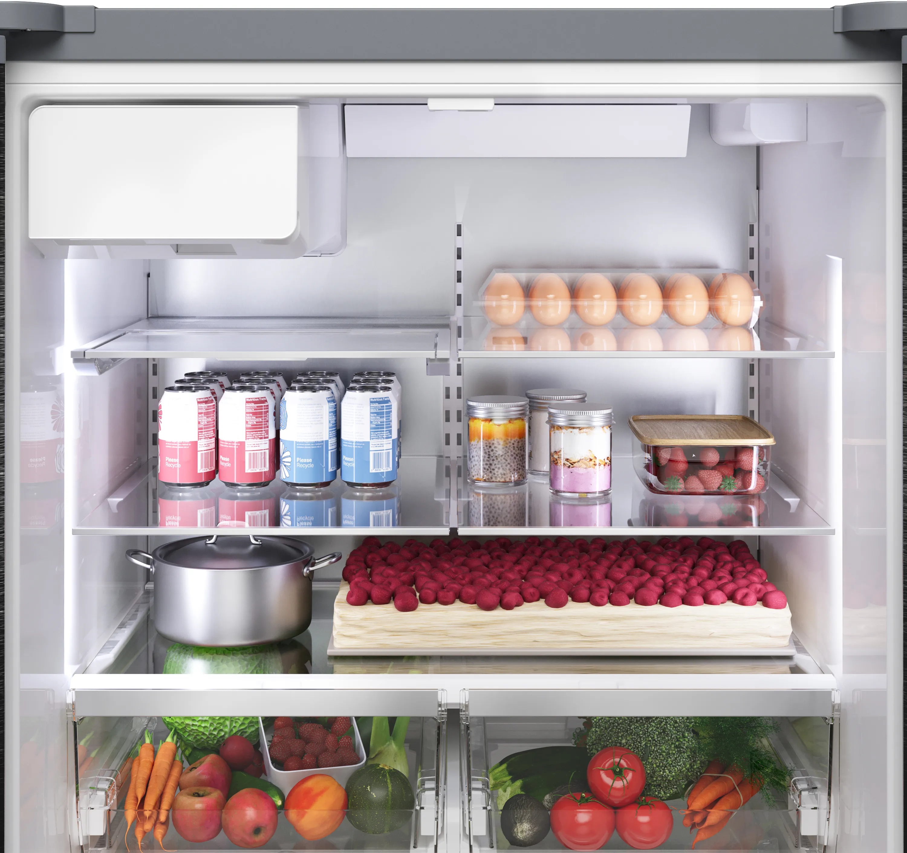 Bosch B36FD52SNS 500 Series French Door Bottom Mount Refrigerator 36'' Stainless steel (with anti-fingerprint), Total No Frost