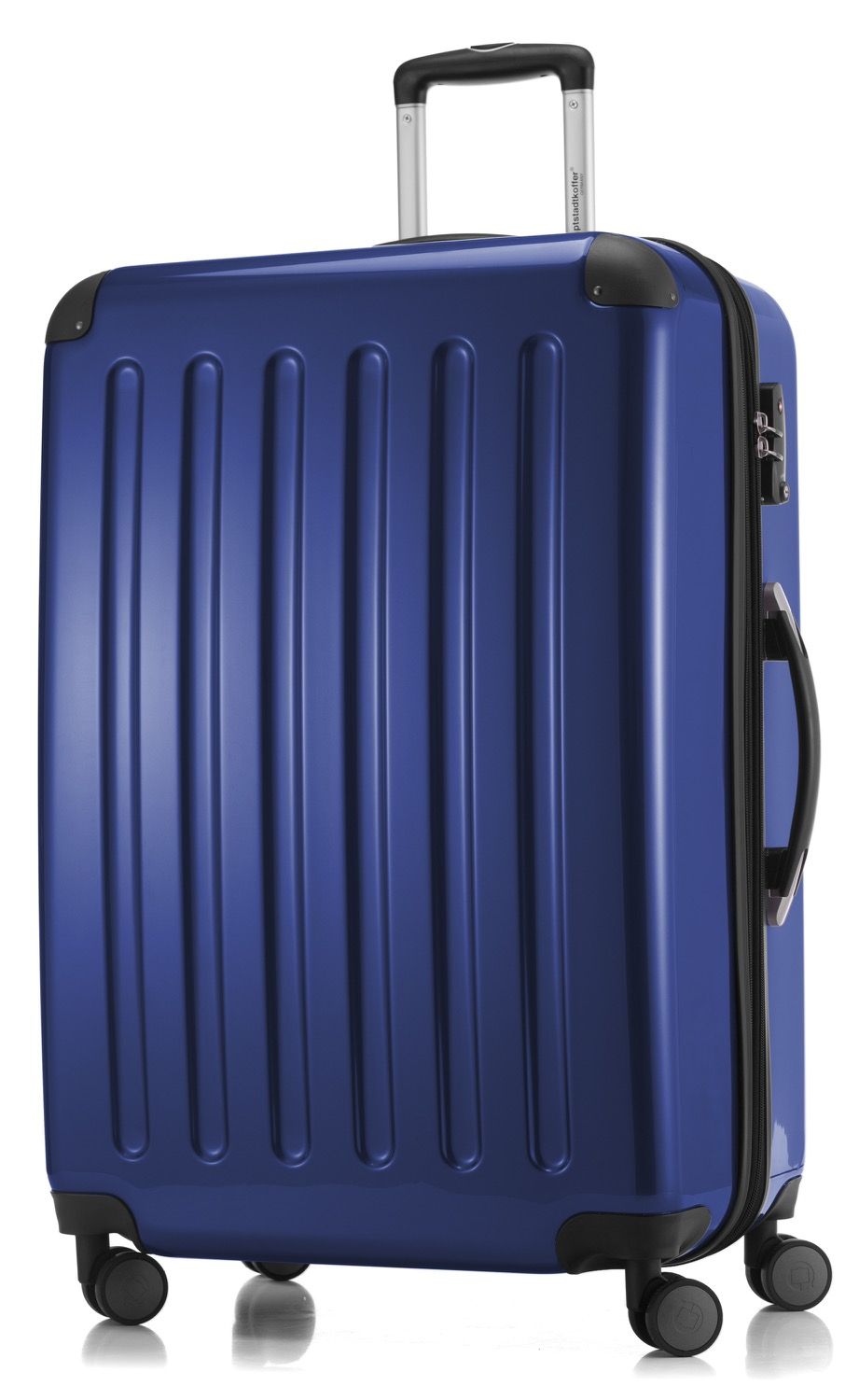 Alex - suitcase hard shell dark blue glossy, TSA, 65 cm, 74 liters