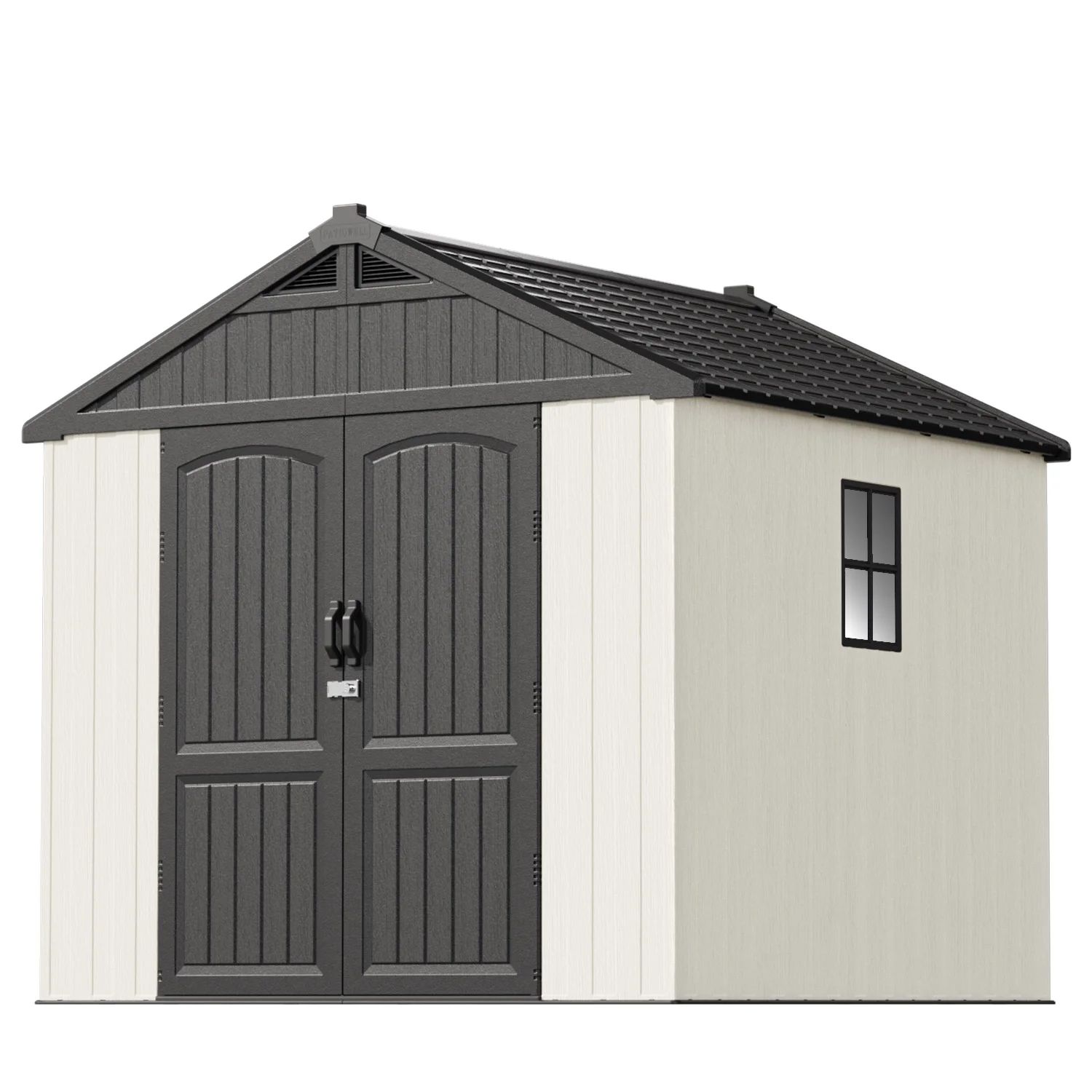 8 ft. W x 10 ft. D Resin Plastic Outdoor Storage Shed with Double Lockable Door