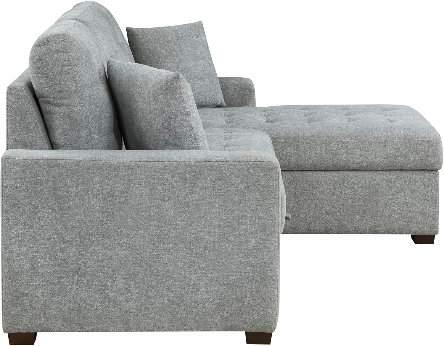 Kendale Sleeper Sofa, L Shape Sectional Couch with Right Storage Chaise and Pull Out Sofa Bed